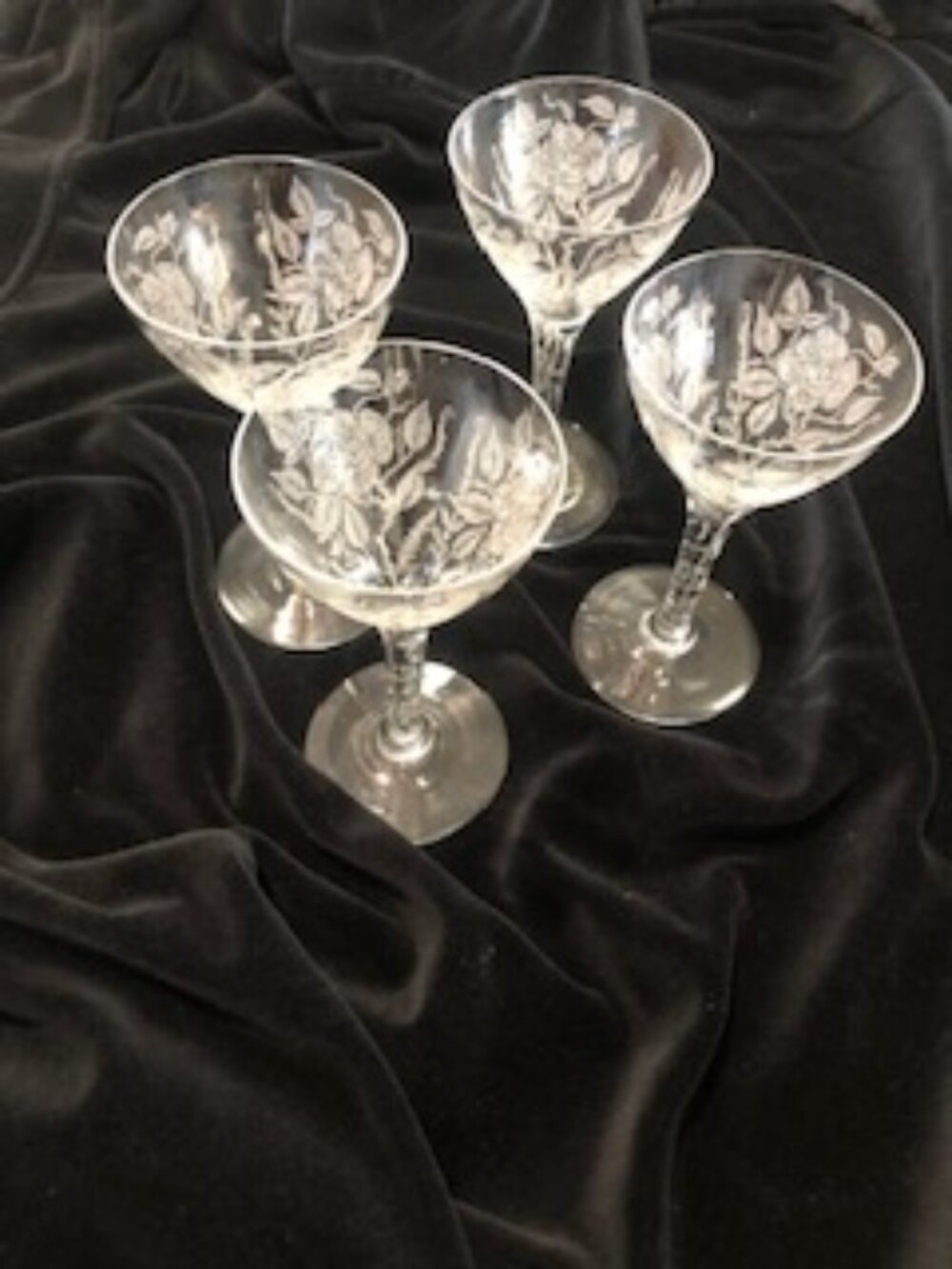 Vintage crystal aperitif glasses
